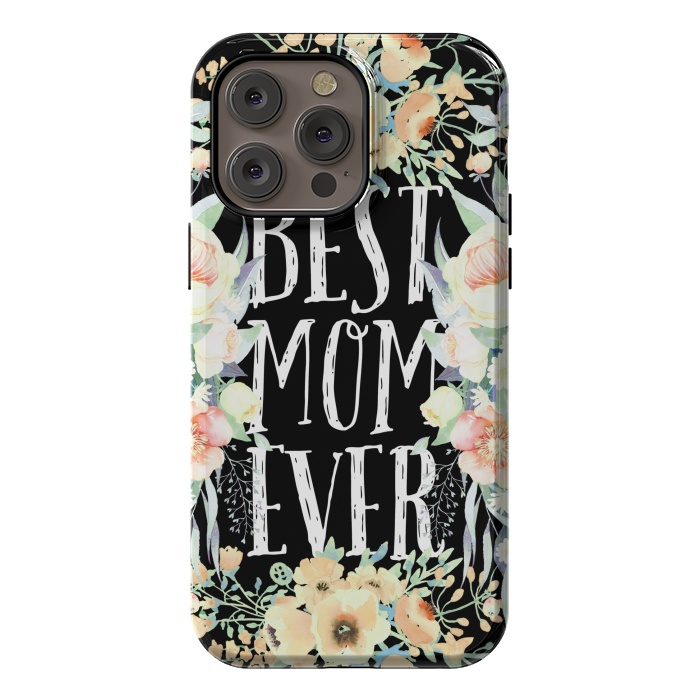 iPhone 14 Pro max StrongFit Best mom spring watercolor flowers  by Oana 