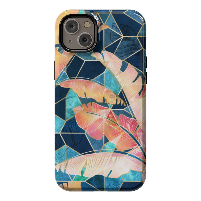iPhone 14 Plus StrongFit Marbled Topical Sunset by gingerlique