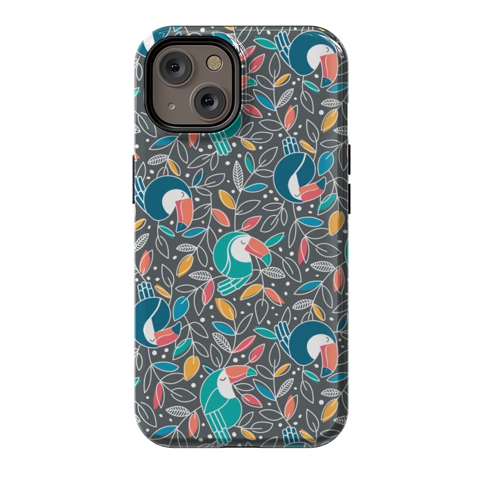iPhone 14 StrongFit Tossed Toucan by gingerlique