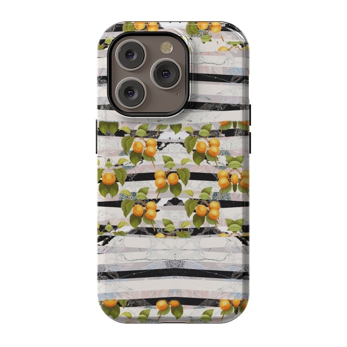 iPhone 14 Pro StrongFit Colorful peaches and marble stripes by Oana 