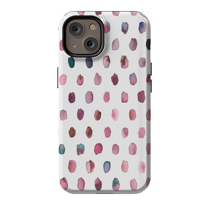 iPhone 14 StrongFit Artist Palette Pink Dots by Ninola Design