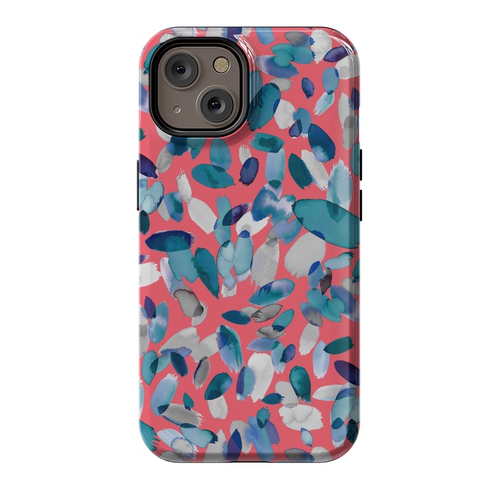 iPhone 14 StrongFit Abstract Petal Stains Colorful Red Blue by Ninola Design