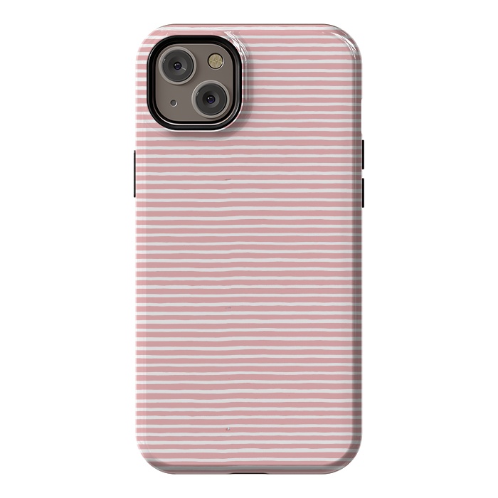 iPhone 14 Plus StrongFit Pink Gum Lines and Stripes by Ninola Design