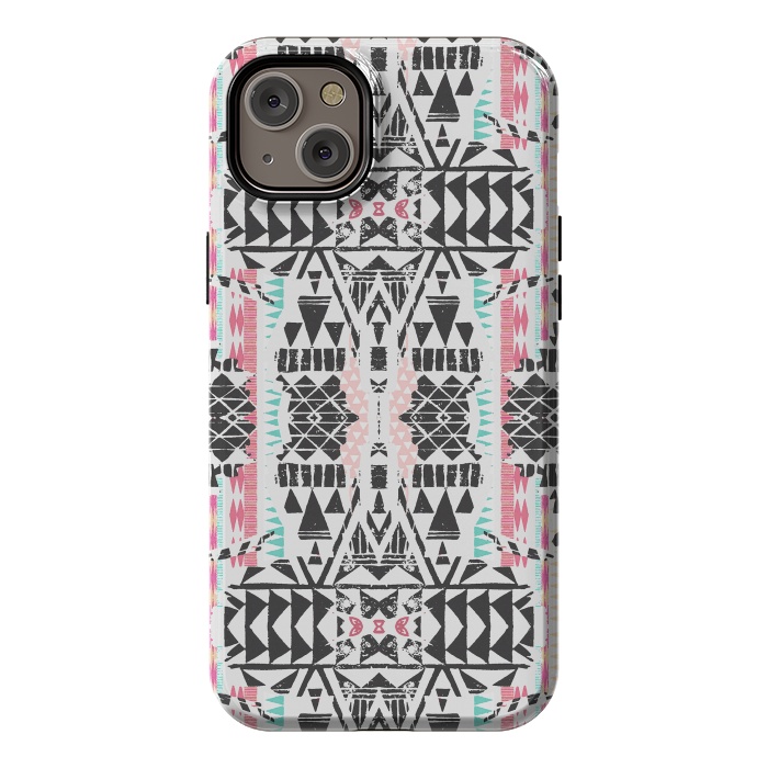iPhone 14 Plus StrongFit Playful tribal ethnic triangles by Oana 