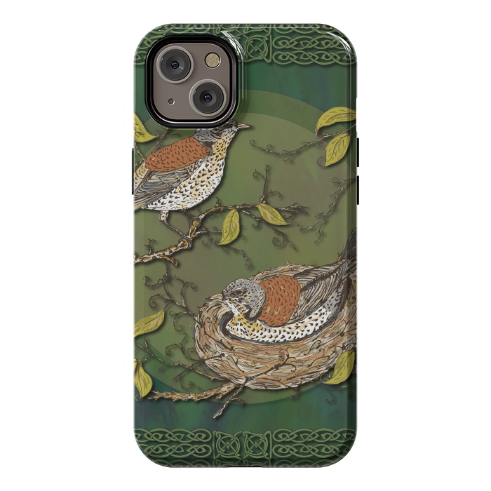 iPhone 14 Plus StrongFit Nesting Birds Fieldfares by Lotti Brown