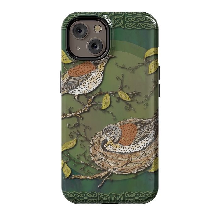 iPhone 14 StrongFit Nesting Birds Fieldfares by Lotti Brown