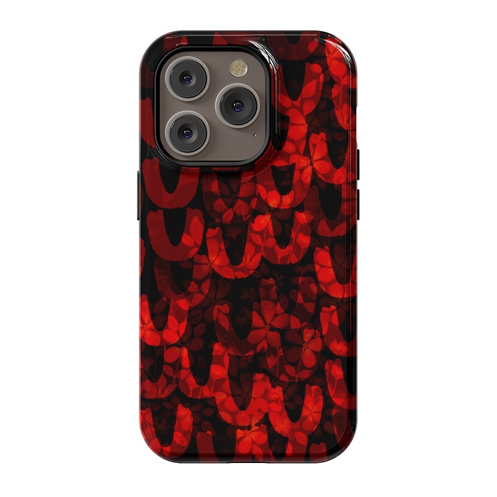 iPhone 14 Pro StrongFit Red and black patterns by Josie