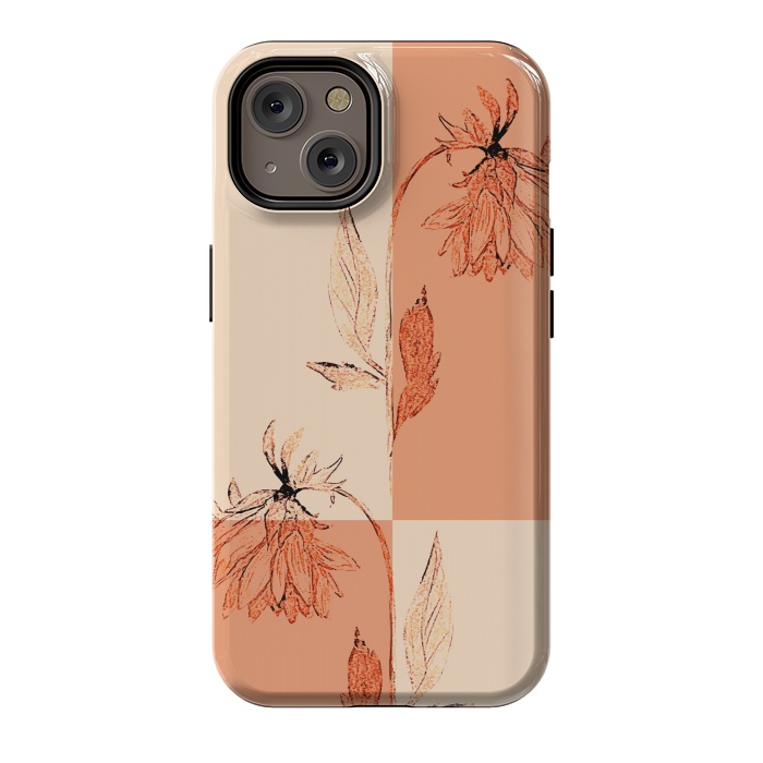 iPhone 14 StrongFit Tropical Floral Sketch by Creativeaxle