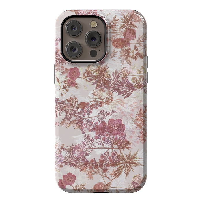 iPhone 14 Pro max StrongFit Pastel pink botanical flower garden by Oana 