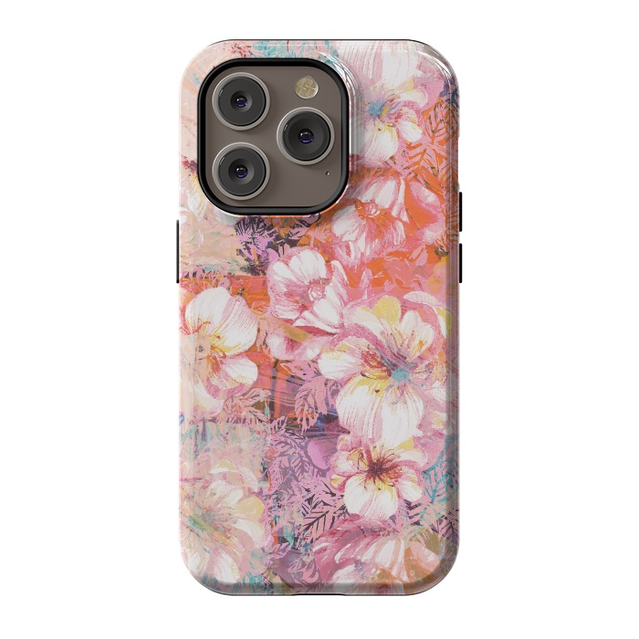 iPhone 14 Pro StrongFit Colorful brushed roses painting by Oana 