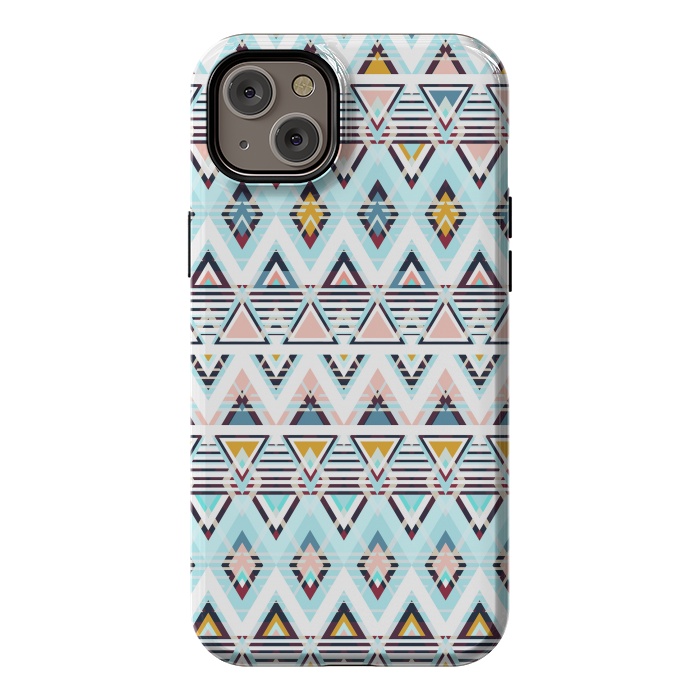 iPhone 14 Plus StrongFit Colorful ethnic tribal triangles by Oana 