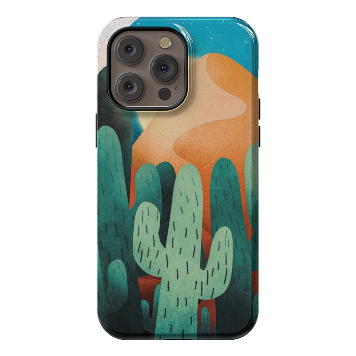 iPhone 14 Pro max StrongFit Sand cactus mountains by Steve Wade (Swade)