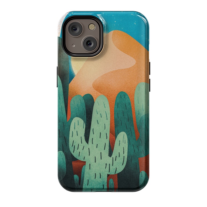 iPhone 14 StrongFit Sand cactus mountains by Steve Wade (Swade)