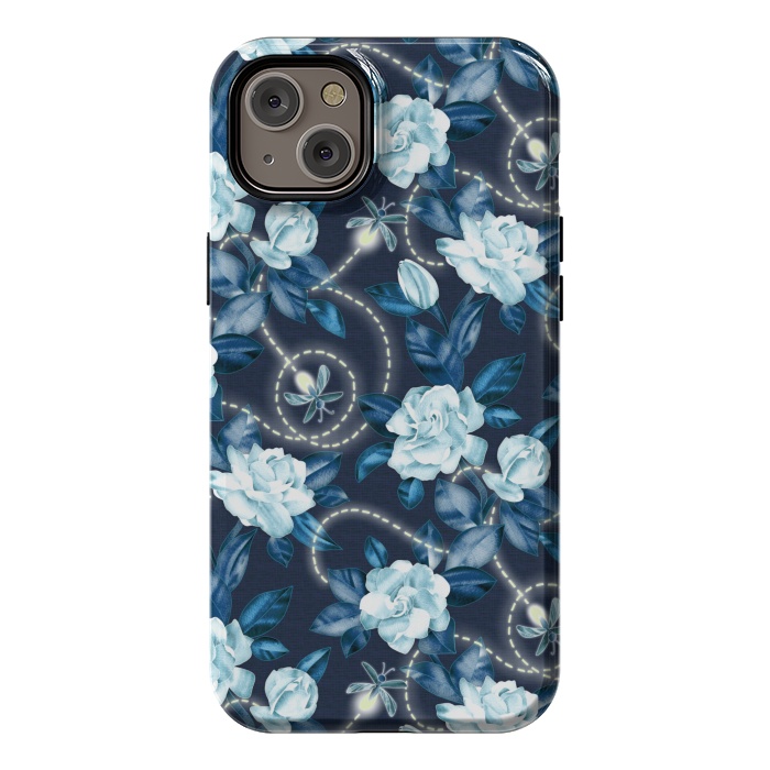 iPhone 14 Plus StrongFit Midnight Sparkles - fireflies and flowers by Micklyn Le Feuvre