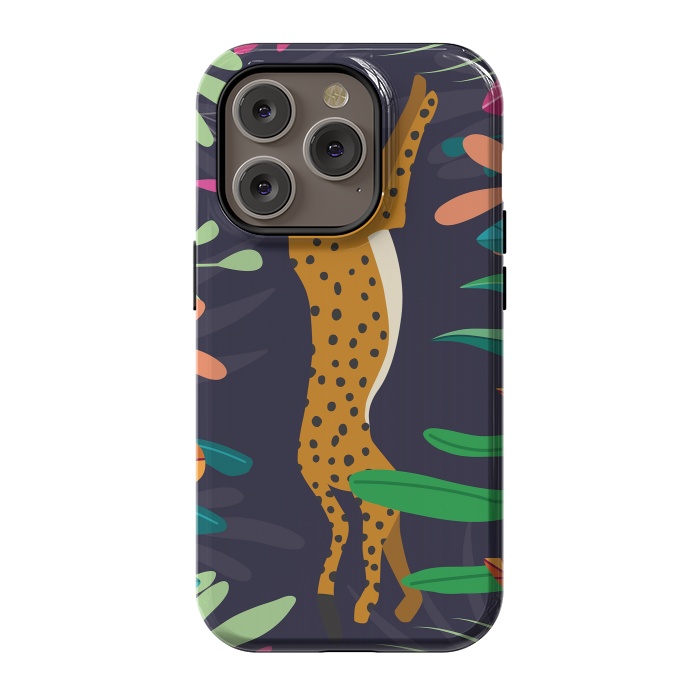 iPhone 14 Pro StrongFit Cheetah running by Jelena Obradovic