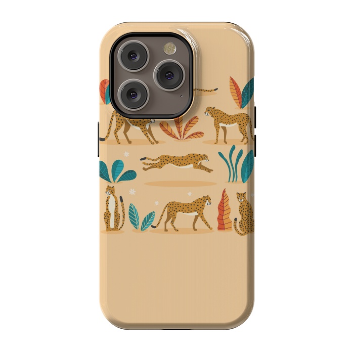 iPhone 14 Pro StrongFit Cheetahs beige by Jelena Obradovic