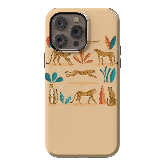 iPhone 14 Pro max StrongFit Cheetahs beige by Jelena Obradovic