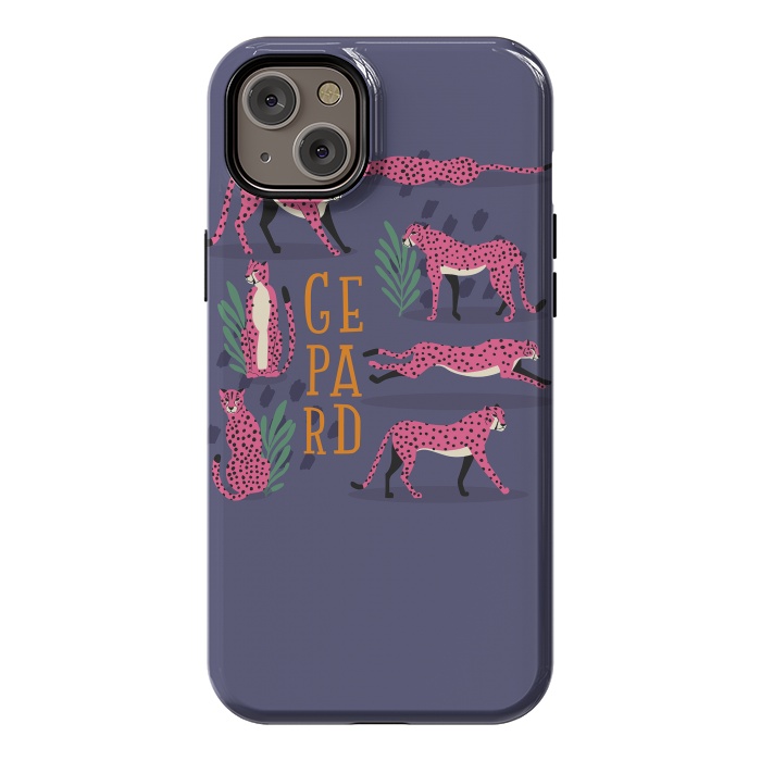 iPhone 14 Plus StrongFit Cheetahs on purple by Jelena Obradovic