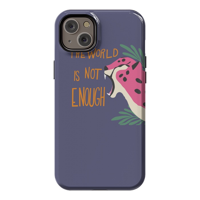 iPhone 14 Plus StrongFit Cheetah - the world is not enough, purple by Jelena Obradovic