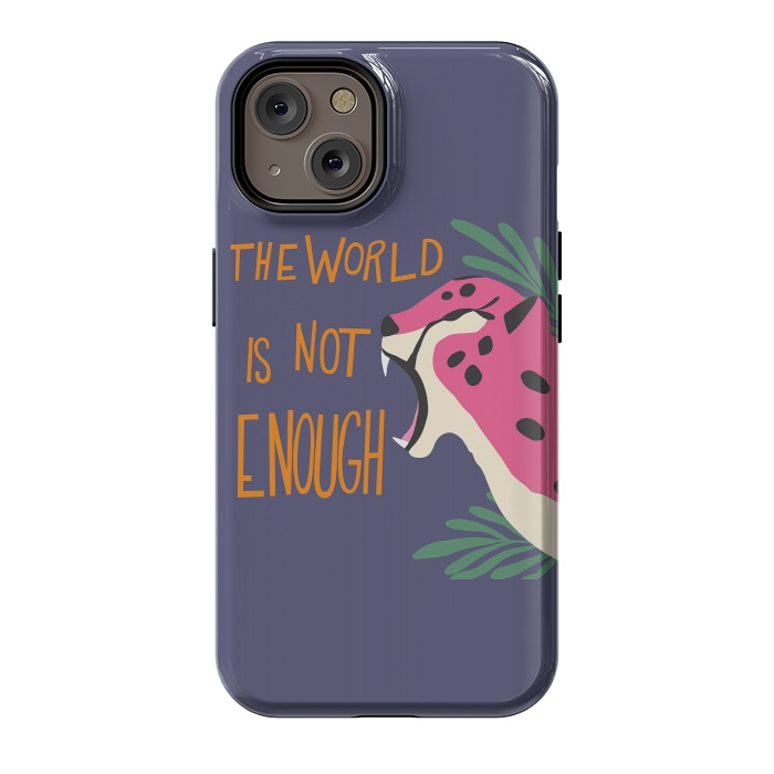 iPhone 14 StrongFit Cheetah - the world is not enough, purple by Jelena Obradovic