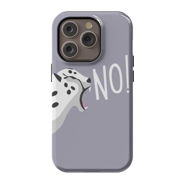 iPhone 14 Pro StrongFit Cheetah roaring NO, purple by Jelena Obradovic