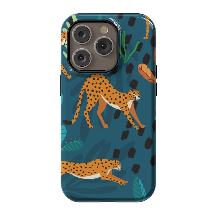 iPhone 14 Pro StrongFit Cheetah pattern 01 by Jelena Obradovic