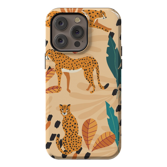 iPhone 14 Pro max StrongFit Cheetah pattern 03 by Jelena Obradovic