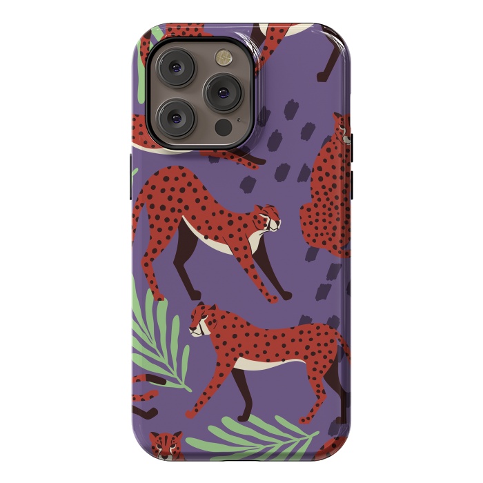 iPhone 14 Pro max StrongFit Cheetah pattern 10 by Jelena Obradovic