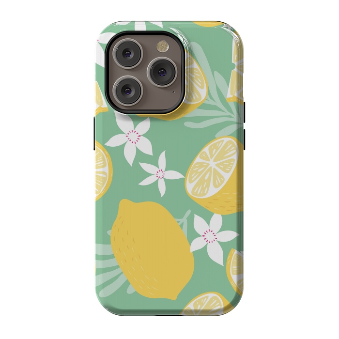 iPhone 14 Pro StrongFit Lemon pattern 09 by Jelena Obradovic