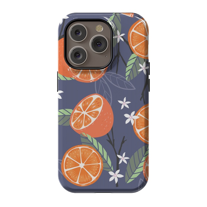 iPhone 14 Pro StrongFit Orange pattern 01 by Jelena Obradovic