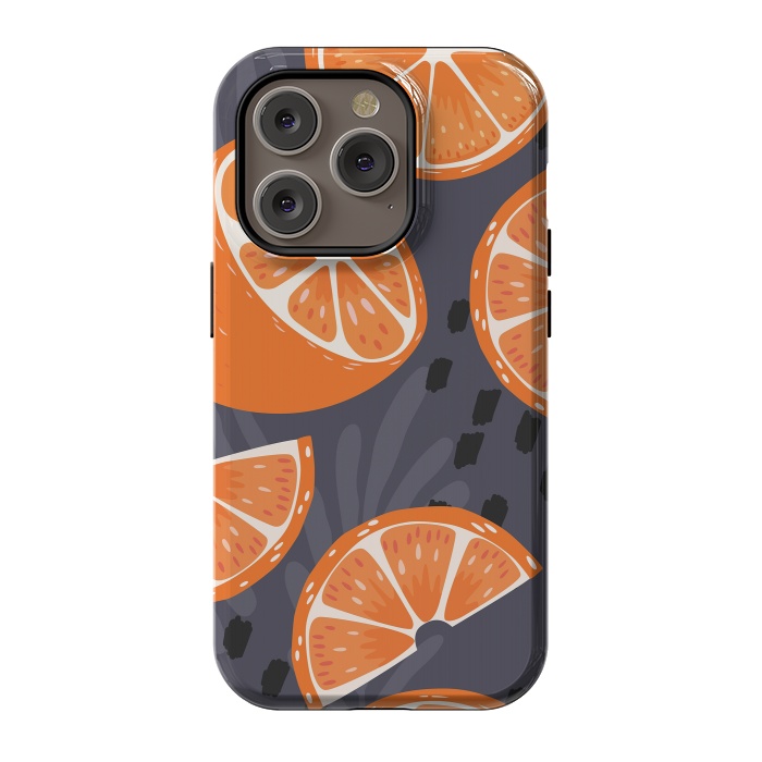 iPhone 14 Pro StrongFit Orange pattern 02 by Jelena Obradovic