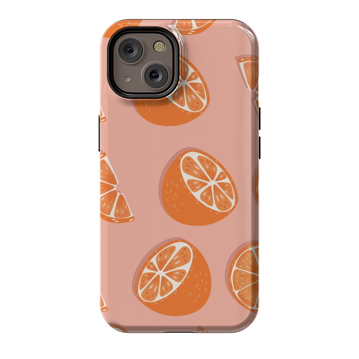 iPhone 14 StrongFit Orange pattern 03 by Jelena Obradovic