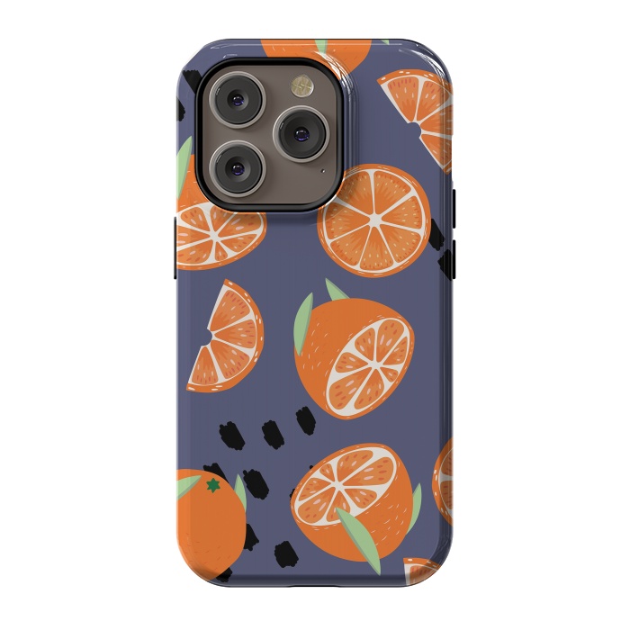 iPhone 14 Pro StrongFit Orange pattern 05 by Jelena Obradovic