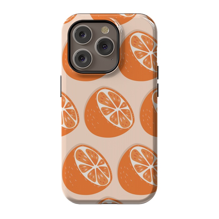 iPhone 14 Pro StrongFit Orange pattern 07 by Jelena Obradovic