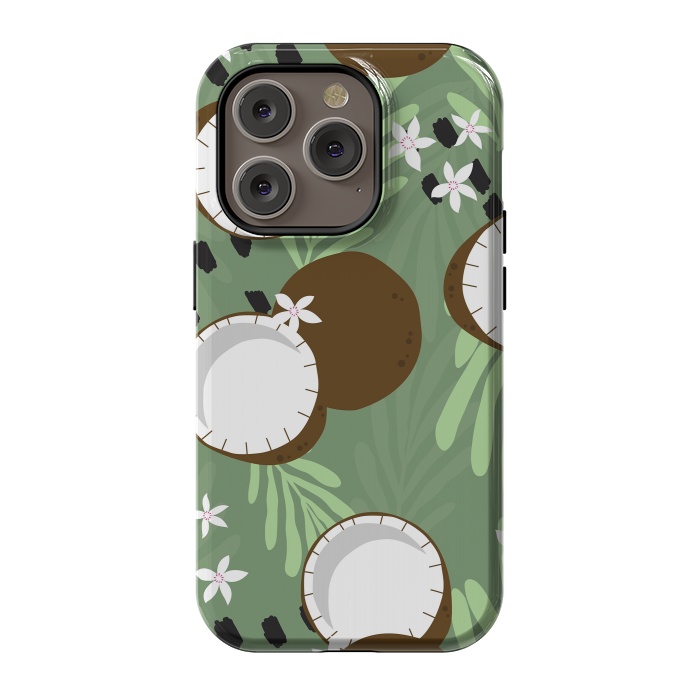 iPhone 14 Pro StrongFit Coconut pattern 01 by Jelena Obradovic