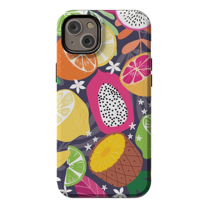 iPhone 14 Plus StrongFit Tropical fruit pattern 01 by Jelena Obradovic