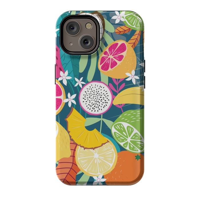 iPhone 14 StrongFit Tropical fruit pattern 02 by Jelena Obradovic