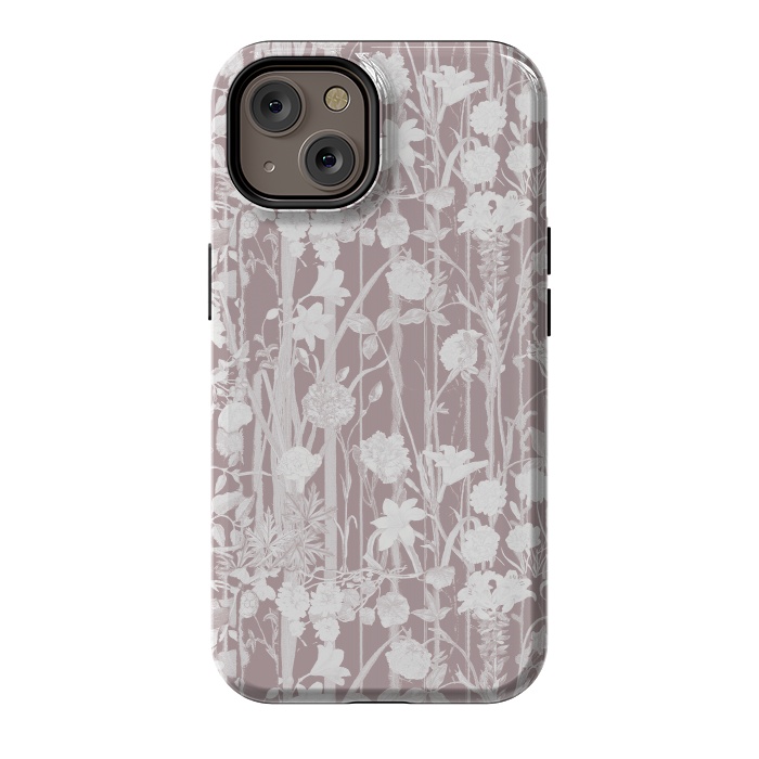 iPhone 14 StrongFit Dusty pink botanical flower garden by Oana 