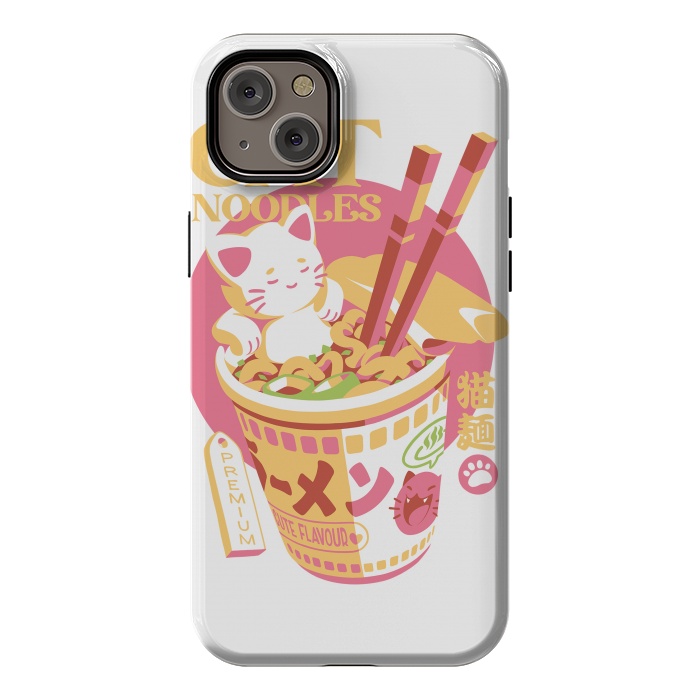 iPhone 14 Plus StrongFit Cat Noodles by Ilustrata