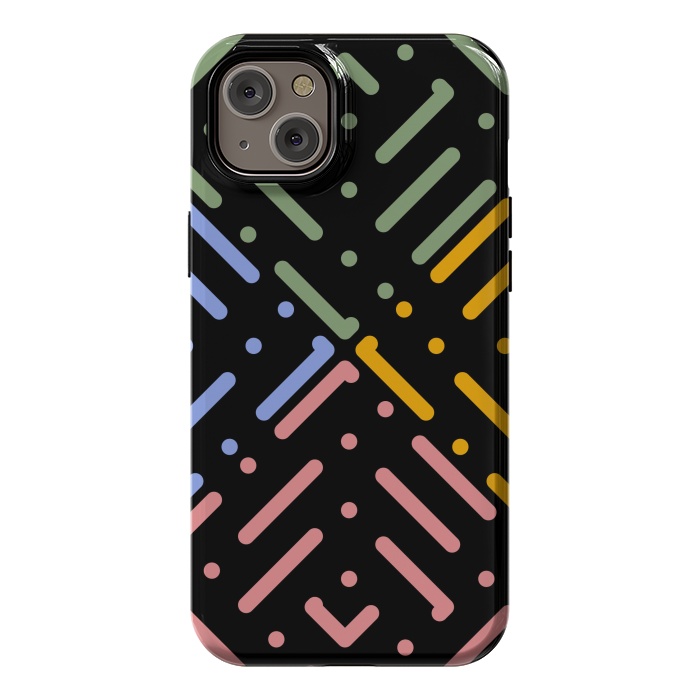 iPhone 14 Plus StrongFit Digital Line and Dots  by TMSarts