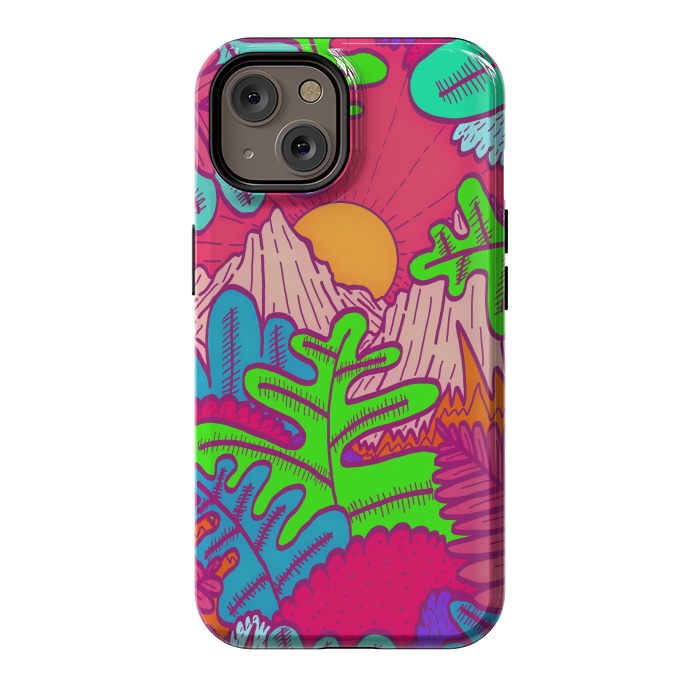 iPhone 14 StrongFit A pink tropical jungle by Steve Wade (Swade)