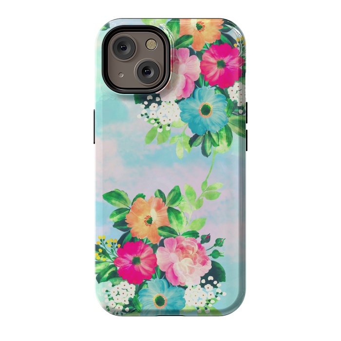 iPhone 14 StrongFit Girly Vintage Roses Floral Watercolor Paint by InovArts
