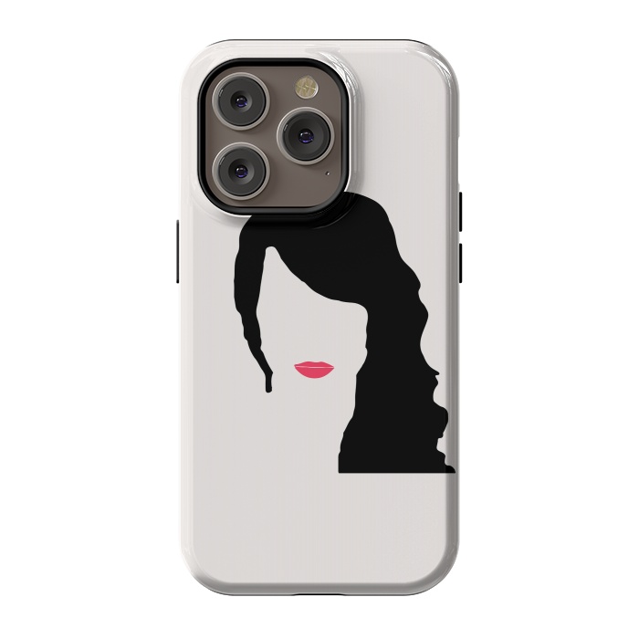 iPhone 14 Pro StrongFit Woman Face Minimal Art 03 by Creativeaxle