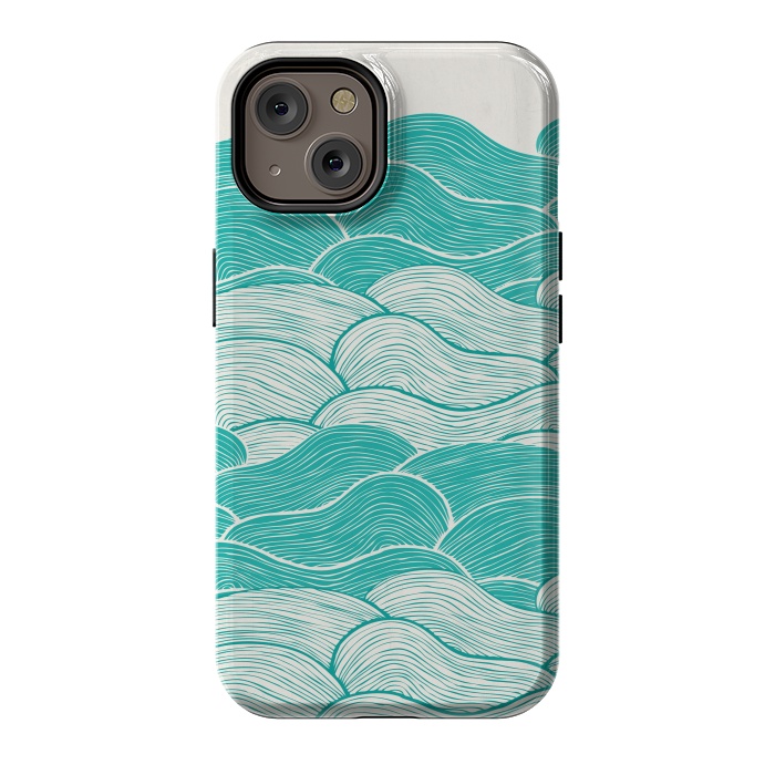 iPhone 14 StrongFit The Calm And Stormy Seas II by Pom Graphic Design