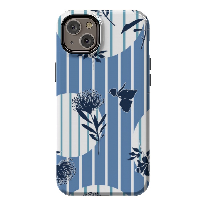 iPhone 14 Plus StrongFit STRIPES TROPICAL BLUE PATTERN by MALLIKA