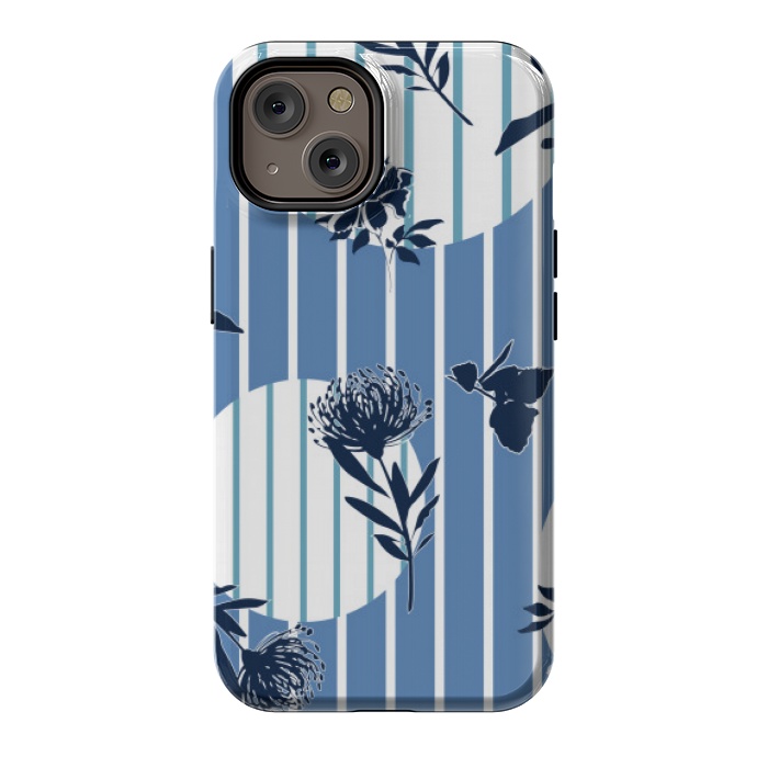 iPhone 14 StrongFit STRIPES TROPICAL BLUE PATTERN by MALLIKA