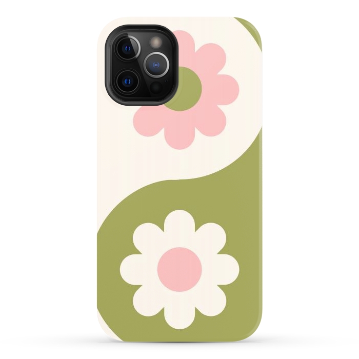 iPhone 12 Pro Max StrongFit Yin Yang Flowers by ArtPrInk