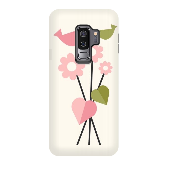 Galaxy S9 plus StrongFit Flowers & Birds by ArtPrInk