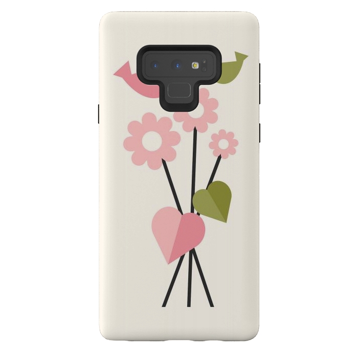 Galaxy Note 9 StrongFit Flowers & Birds by ArtPrInk