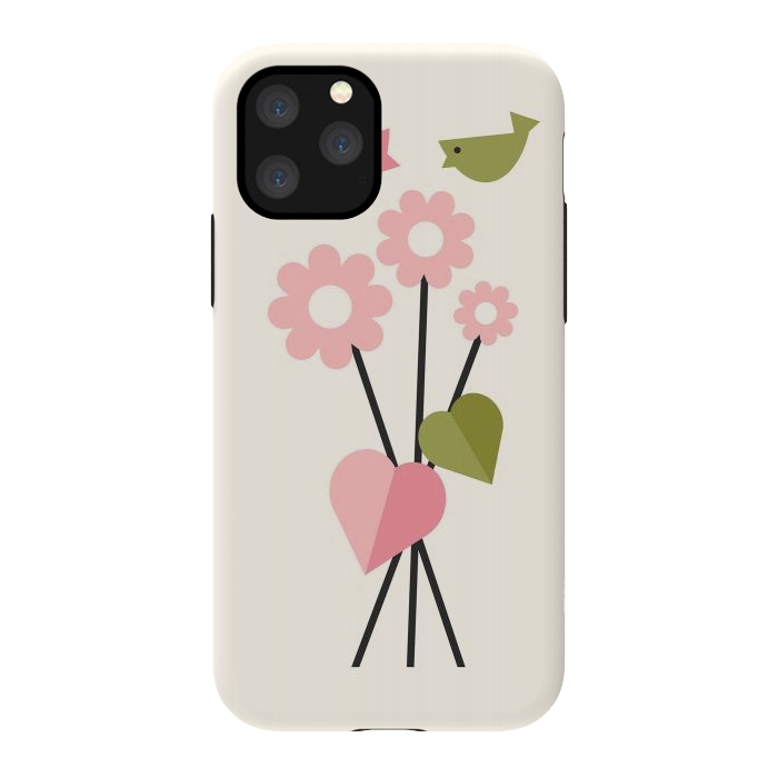 iPhone 11 Pro StrongFit Flowers & Birds by ArtPrInk